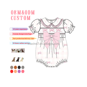 Bộ đồ bé gái bán buôn, quần áo trẻ em xếp ly, bộ đồ trẻ em kiểu bồng bềnh, nơ to, bèo nhún, bộ liền thân trẻ em - Product Image 3