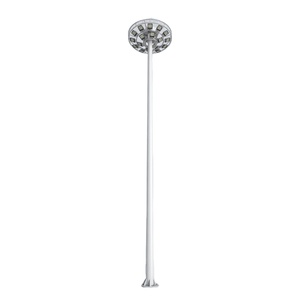 Palo per telecamere a tre sezioni da 25M in acciaio zincato a caldo (HDG) con inserto per presa, diametro 7mm, 8mm, 8mm, con piastra rotonda da 3M di diametro più 20 moduli LED da 400W - Product Image 1