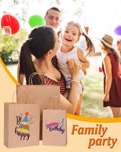 Sacs en papier kraft brun à fond plat avec poignée, personnalisables avec logo et différentes tailles, pour l'emballage alimentaire - Product Image 6