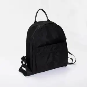 Mochila de náilon impermeável, mochila elegante preta personalizada de preço baixo, saco de compras para estudantes, lazer, ar livre