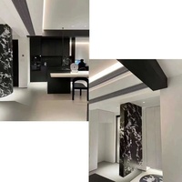Meubles modulaires de luxe modernes, murs d'entrée en marbre naturel, personnalisés pour la décoration de villas haut de gamme, services de conception gratuits