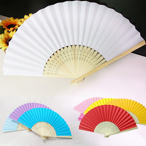 Impreso personalizado plegable ventilador plegable de <span class=keywords><strong>papel</strong></span> de bambú VENTILADOR DE LA MANO - Product Image 5