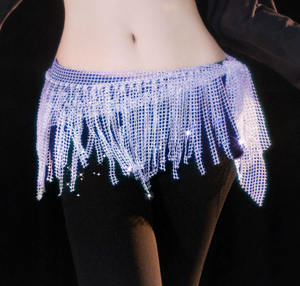 <span class=keywords><strong>Gonna</strong></span> Professionale per Danza del Ventre Economica Taglia Unica con Paillettes e Frange, Sciarpa per Festa, Club, Palcoscenico e Competizioni per Donne - Product Image 5