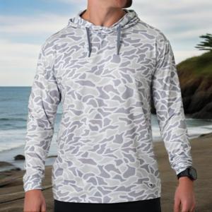 New UPF50+ Polyester Sunscreen UV Long Sleeve Performance Camo Fishing Wear Quick Dry Fishing Shirt Lightweight Fishing Hoodie