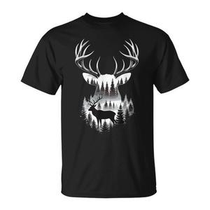 T-shirt Silhouette de cerf, forêt, faune, animalier, pour les amoureux des animaux - Product Image 1
