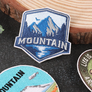 Good Price Nature Embroidery Woven Badge Hook And Loop Woven Badge Custom Spaceflight Woven Badge For Clothing - Product Image 4