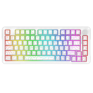 81-key Rgb Mechanical Gaming Keyboard 3-mode Hot-swap Gasket with Topographic Pattern Side-printed Keycaps 2.4ghz <b>Wireless</b> Usb-c - Product Image 1