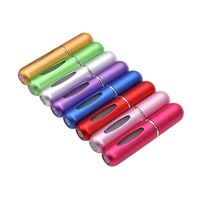 Mini Portable 5ml 8ml 10ml En Aluminium Parfum Atomiseur Voyage Rechargeable Vide Coloré Style Bouteille quantité minimale de commande 100pcs