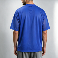 Maillot de football à col rond en maille large respirant, coupe ample, avec logo personnalisé sérigraphié, en polyester, style streetwear, avec étiquette tissée, pour hommes