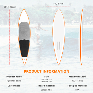 Planche de SUP en fibre de carbone de haute qualité avec sac, capacité de charge de 150 kg, pour le surf et les eaux océaniques - Product Image 4