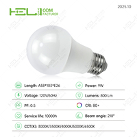 Interrupteur rotatif à intensité variable E26 LED pour ampoule 9W 800lm 3000K-6500K 120V 210 °   Angle de faisceau pour salon, chambre à coucher, hôtel