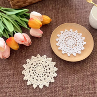 10CM coton dentelle Table napperon tissu Pad Crochet tasse verre caboteur napperon napperons porte-tasse