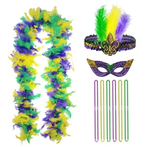 Décorations de fête HLC : Bandeaux à nœud papillon Mardi Gras, Bretelles, Boas de plumes, Masques de fête, Accessoires de festival, Cosplay ou jeu de rôle. - Product Image 5