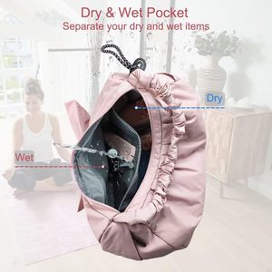 Large Capacity Foldable Water Resistant Luxury Polyester Sport Duffel Bag Yoga Training Weekender <b>Gym</b> <b>Tote</b> Shoulder Bag - Product Image 3