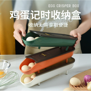 Boîte à œufs avec couvercle rabattable empilable pour la conservation de la fraîcheur au réfrigérateur - Product Image 3