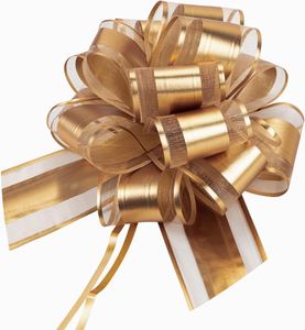 12 Lazos de Organza Dorados de 6 Pulgadas para Envolver Regalos y Decorar en Navidad, Bodas, Cumpleaños y San Valentín - Product Image 1