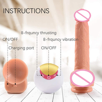Vibromasseur de poussée avec fonction de chauffage 9.8 pouces gode boule réaliste et forte ventouse Sex Toy 360 rotatif pour les femmes