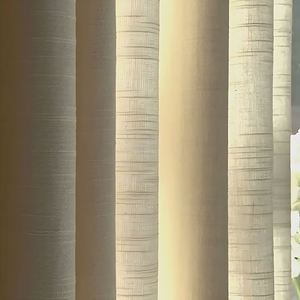 Rideaux occultants élégants de style maison moderne avec tissu en lin texturé, décoration intérieure moderne - Product Image 6