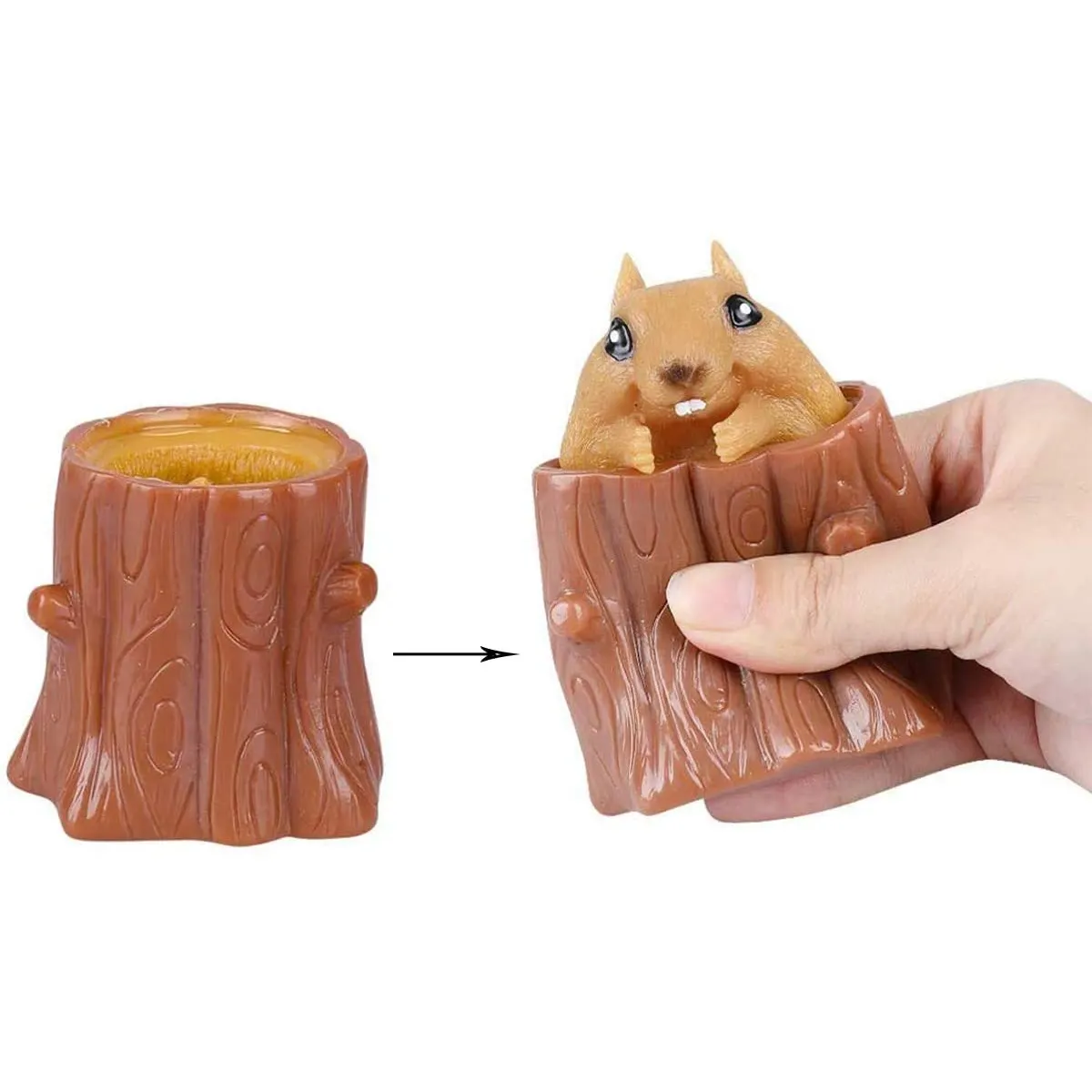 Squeeze Decompression Squirrel Cup Sensory Fidget Toys Squishy Toy Stress Relief Kids Adult Tricky Funny Squeeze Toys