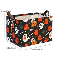 Cesta de Armazenamento com Tema de Fantasma de Halloween, Caixa de Doces, Cesta de Armazenamento para Festa de Abóbora