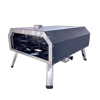 Four à pizza professionnel moderne de 12 pouces en acier inoxydable pour extérieur, sur chariot, hauteur réglable, avec plateau en pierre - Autonome
