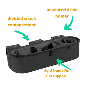 Bandeja Universal para <span class=keywords><strong>Cochecito</strong></span> con Portavasos Térmico, Correas Antideslizantes de Agarre Firme para Barra de <span class=keywords><strong>Cochecito</strong></span>, Accesorio de Bandeja para Snacks de <span class=keywords><strong>Cochecito</strong></span> - Product Image 2