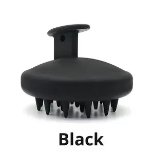 Cepillo de silicona puro de doble uso para cuero cabelludo, para champú en seco y húmedo, con rascador y masajeador de meridianos, producto para el cuidado y peinado del cabello de bebé, al por mayor - Product Image 3