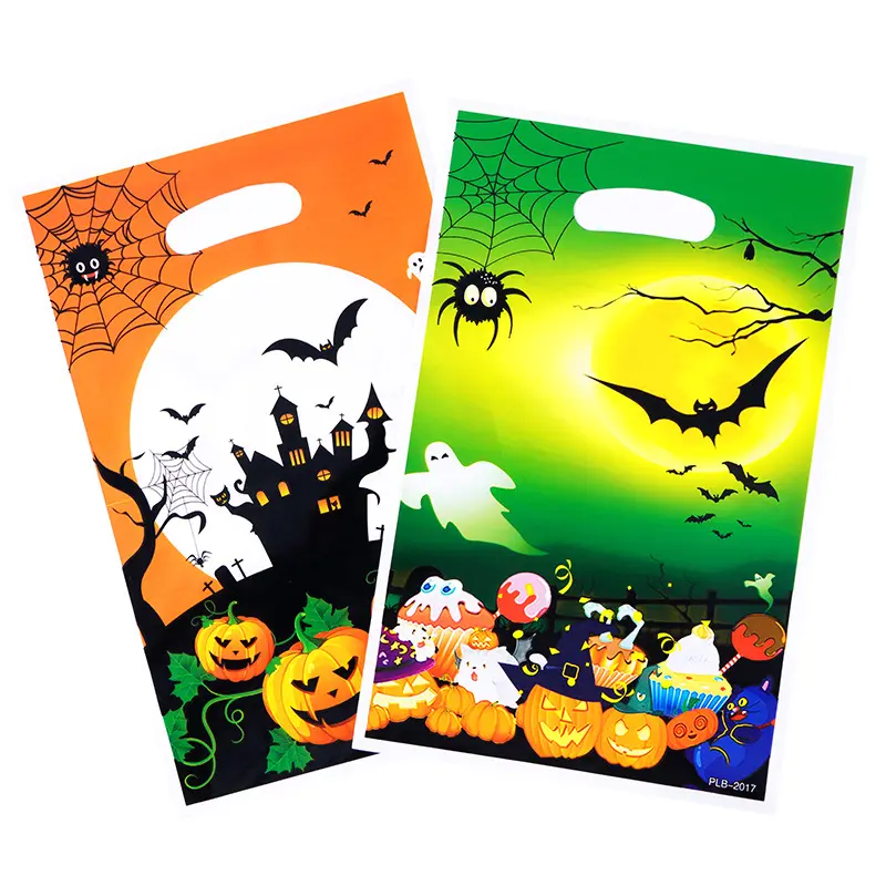 Amazon Hot Sale Halloween Party Decoration Trick or Treat Halloween Plastic Candy Bags For Party Favors