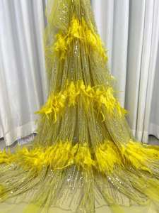 Lông váy ren vải với đính cườm Sequins cho tiệc hiệu suất trang phục thanh lịch chất liệu - Product Image 4