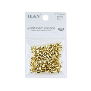 Perles en métal ILAN 4x8mm dorées pour travaux manuels 8g - Product Image 2