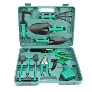Set d'outils de jardinage Coffret cadeau Ciseaux d'élagage Pelle <span class=keywords><strong>Grattoir</strong></span> Pelle Ciseaux Pulvérisateur Pot Set de dix pièces Boîte à outils de plantation de fleurs pour la maison - Product Image 1