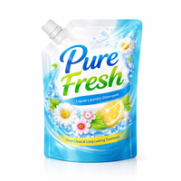 Sachet de recharge personnalisé pour détergent à lessive avec bec verseur, imprimé numériquement, anti-fuite, à joint robuste, pour savon liquide, shampoing et nettoyant