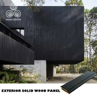 Revêtement mural extérieur en pin finlandais Shou Sugi Ban, bois brûlé, design MUMU, pour pergola de jardin