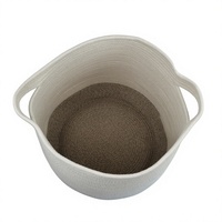 Grand panier de rangement en corde de coton, panier décoratif tressé pour couvertures avec poignées, panier à linge et organisateur de jouets pour chambre et chambre d'enfant