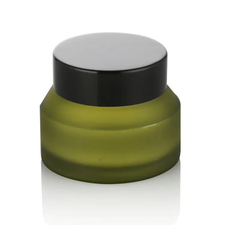 Contenitori per scrub corpo di fascia alta produttore di vetro fabbrica 20 g 30 g 50 g confezione per la cura della pelle verde eleganti vasetti di crema per il viso personalizzati