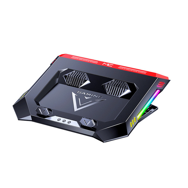 15.6"-17" RGB Gaming Laptop Cooling Pad with 3 Fans USB Powered Portable Low Noise 16dBA High-Speed 4500+ RPM