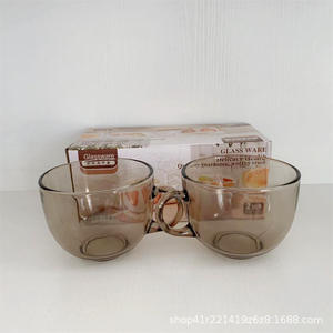 Hochwertige <span class=keywords><strong>Brown</strong></span> <span class=keywords><strong>Glass</strong></span> Frühstücks tasse für Tee Milch Haferflocken Saft-Geschenk Großhandel - Product Image 2