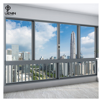 Ventanas corredizas de aluminio de doble acristalamiento UENIN, marco de aleación de alta calidad, persiana de acero inoxidable para hoteles, salas de estar, villas