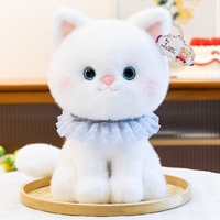 Süße Bella Katzen-Plüschfigur mit Spitze, kurzer Plüsch, Hochzeits-Komfort-Plüschtier, hübsches Katzen-Geburtstagsgeschenk für Mädchen