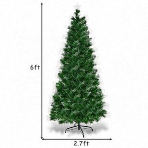 Weihnachten 6FT Standing Artificial Christmas <b>Tree</b> Pre-Lit Optical Fiber 2 Flash Modes CE&ROHS Certified Multicolored <b>LED</b> Lights - Product Image 3