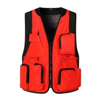 Gilet cargo pour homme, logo personnalisé, multi-poches, col en V, gilet de pêcheur pour l'escalade, la chasse, la randonnée, le journalisme, la photographie