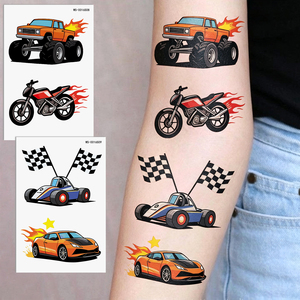 Adesivi per <span class=keywords><strong>Tatuaggi</strong></span> Temporanei per Bambini, Disegni di Monster Truck e Auto da Corsa, <span class=keywords><strong>Tatuaggi</strong></span> Finti Impermeabili per Ragazzi, Decorazioni per Feste - Product Image 4