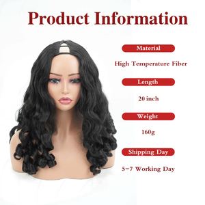 Peluca Rizada con Ondas Sueltas, Económica y Realista, con Parte en V, de Alta Calidad, Sin Pegamento, Sintética, con Línea de Cabello Natural Transparente, 180% de Densidad - Product Image 4