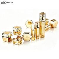 Ensemble d'emballages en verre géométrique hexagonal pour soins de la peau, 30g, 50g, 30ml, 40ml, 110ml, design ergonomique pour les marques de soins de la peau haut de gamme