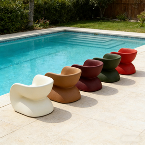 Fauteuils <span class=keywords><strong>de</strong></span> <span class=keywords><strong>jardin</strong></span> colorés, finition mate solide, chaise longue pour villa, bord <span class=keywords><strong>de</strong></span> piscine, balcon, tabouret relaxant, mobilier d'extérieur - Product Image 5