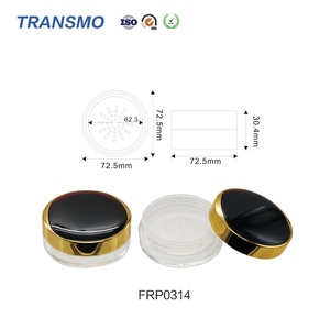 ตลับแป้งเปล่าแบบใช้แล้วทิ้ง สีทองและสีดำ รูปทรงกลม สำหรับใส่บลัชออนหรือครีมบำรุงผิวหน้า พร้อมโลโก้สั่งทำได้ - Product Image 2