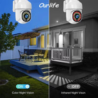 Kamera Keamanan WiFi PTZ 1080P HD, 355 °   Pan 90 °   Dapat Dimiringkan, Tahan Air untuk Luar Ruangan, Penglihatan Malam, Tampilan Jarak Jauh Melalui Aplikasi Seluler