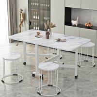 Petite table pliante pour maison familiale Table à manger et basse pliable avec chaise rectangulaire rétractable Meubles mobiles