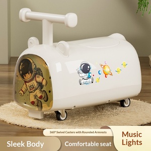 Trottinette trotteur balancelle pour enfants en plastique à 4 <span class=keywords><strong>roues</strong></span> silencieuses, cadeau de premier anniversaire, jouet à pousser en forme de canette, unisexe - Product Image 3