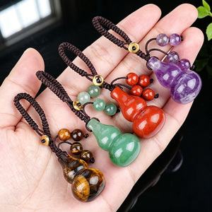 도매 천연 크리스탈 조롱박 우루 참 수공예 원석 펜던트 열쇠고리 건강과 행운을 위한 - Product Image 3